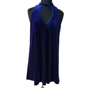 DO+BE Blue Indigo Velvet Tank Dress Size Small